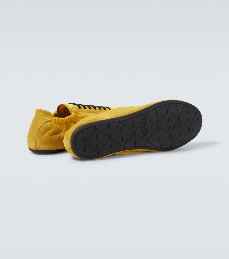 Prada Collapse Re-nylon And Suede Sneakers In Blue