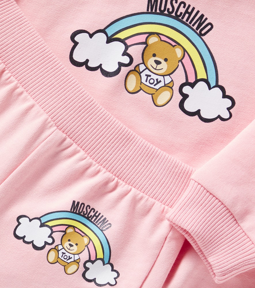 Moschino Baby Jersey Sweatshirt And Sweatpants Set In Burgundy