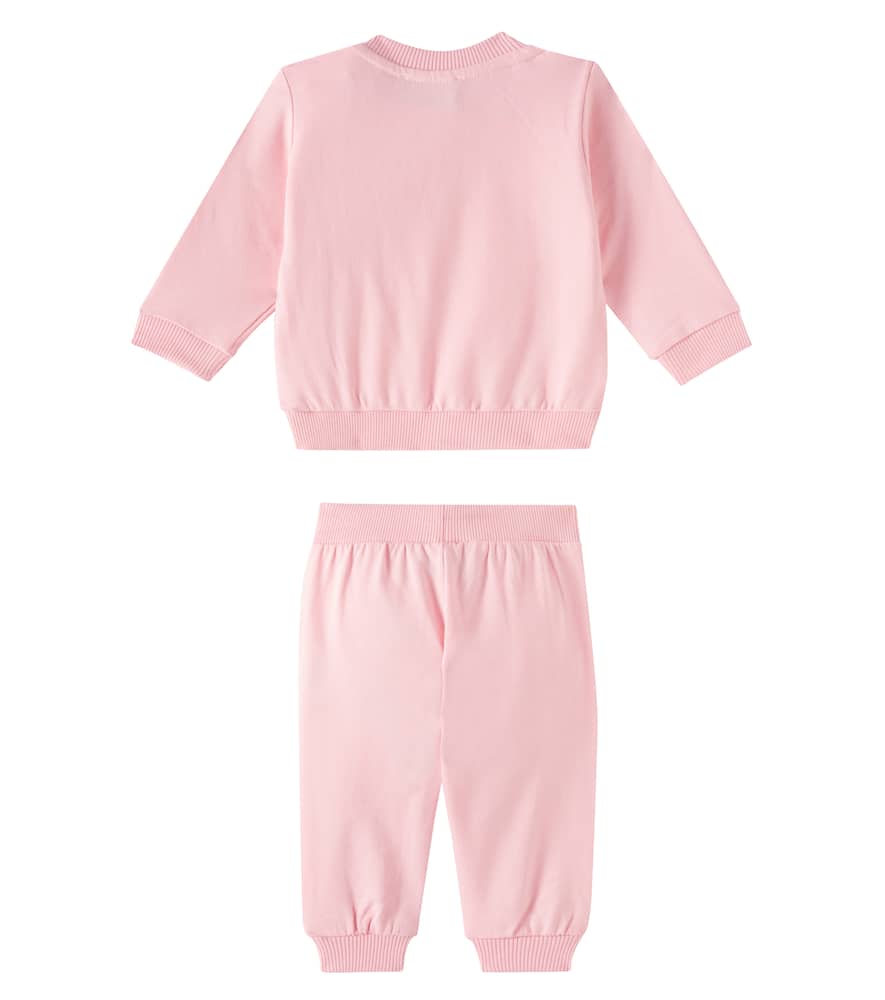 Moschino Baby Jersey Sweatshirt And Sweatpants Set In Burgundy
