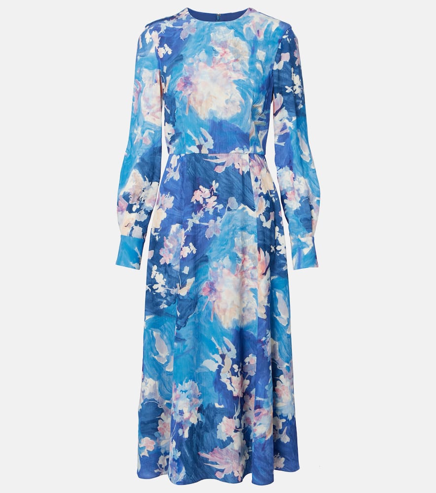 Floral satin cocktail dress