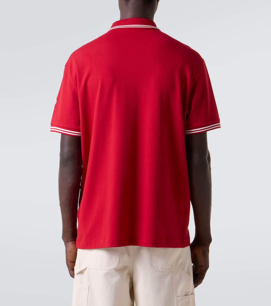 Moncler Lapel Short Sleeve Polo Shirt In Red