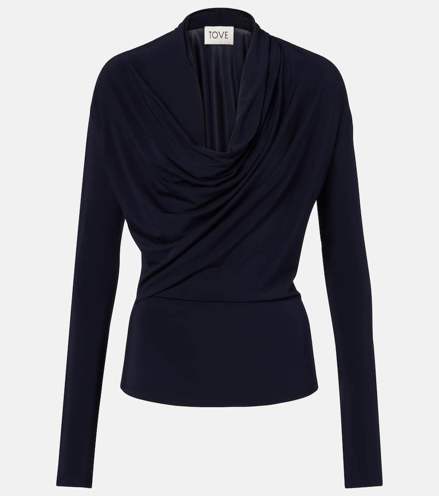 Fina draped jersey top