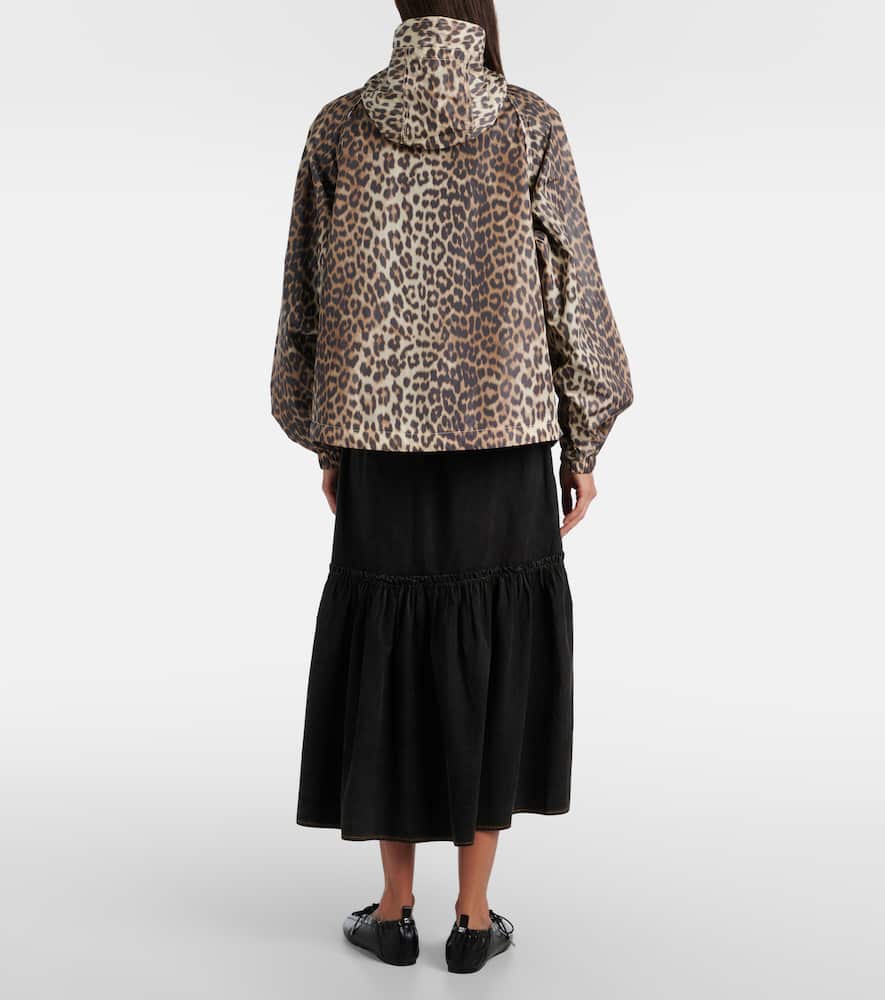 Ganni Leopard Raincoat Jacket In Multi
