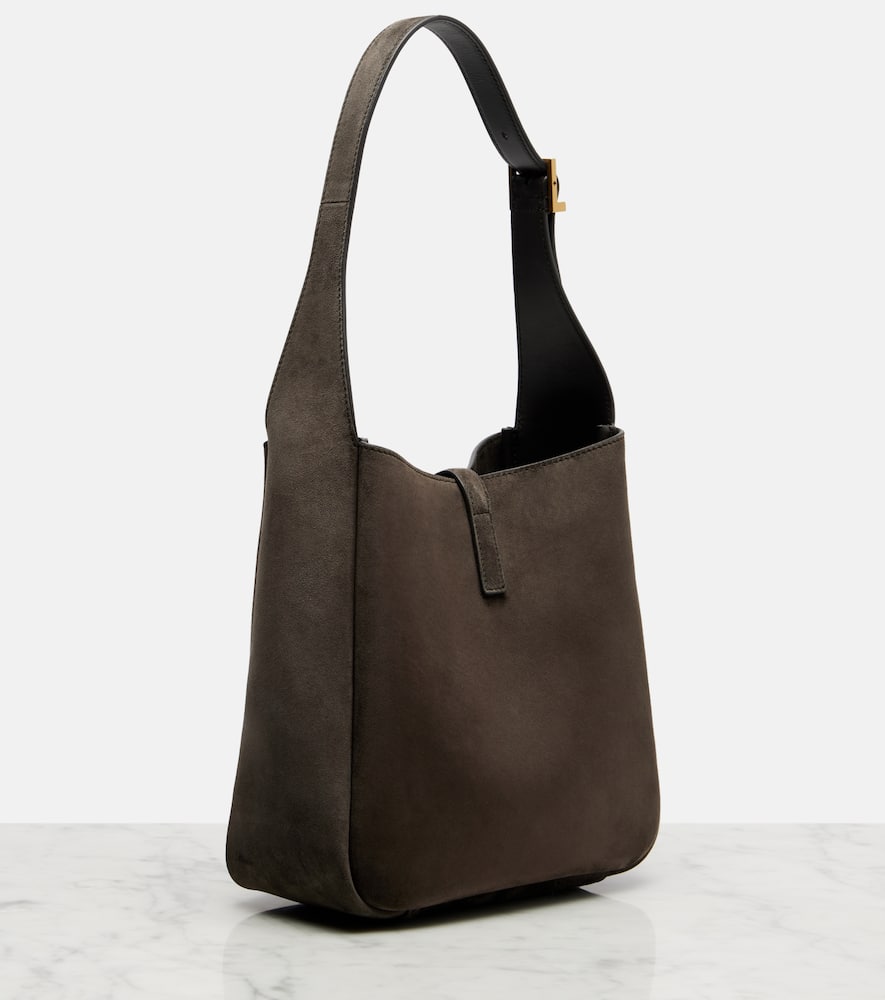 Saint Laurent Le 5 À 7 Supple Small Suede Shoulder Bag In Gray