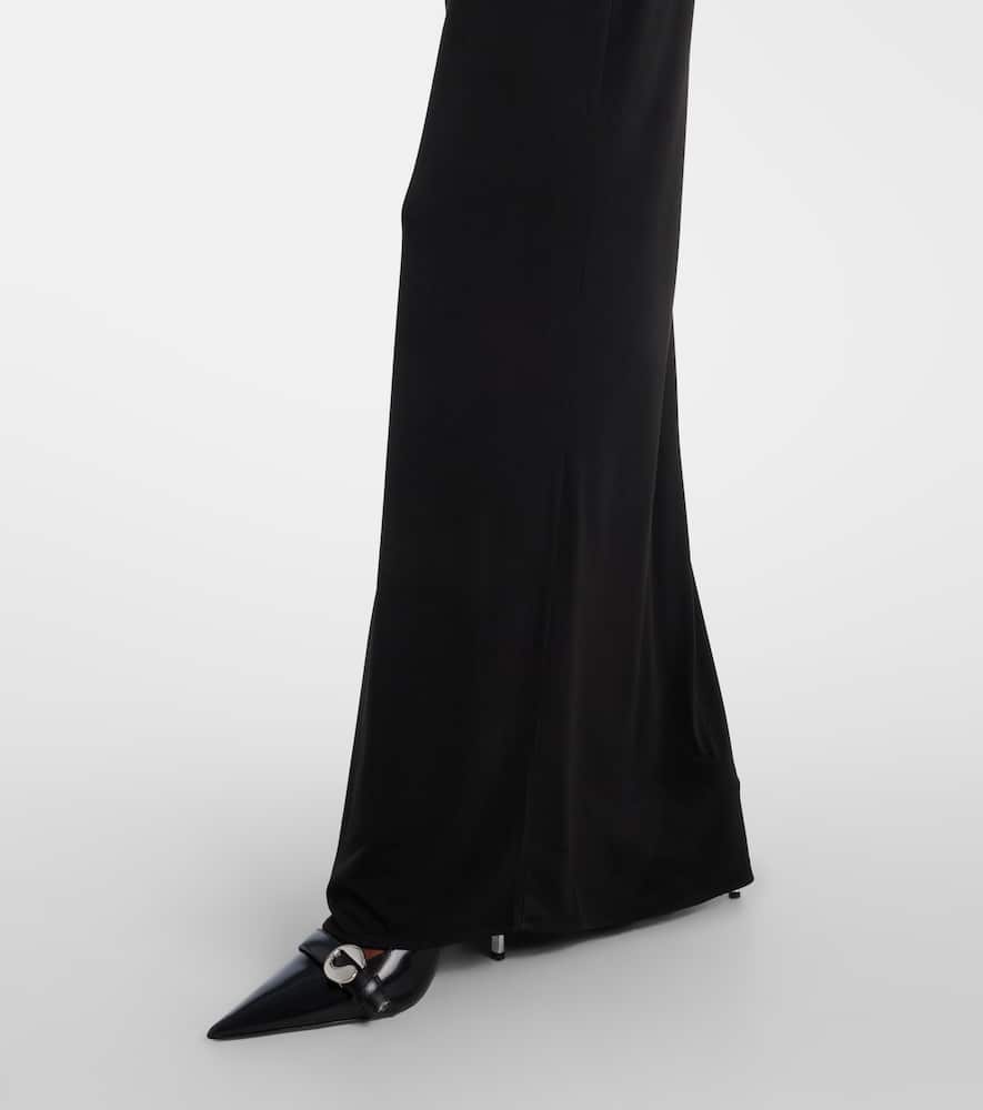 Coperni Suspended Triangle Backless Column Maxi Dress In Black