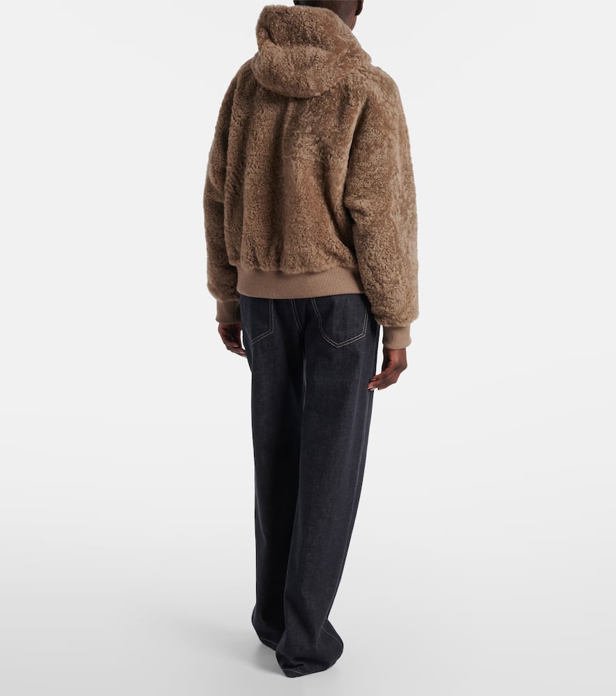 Brunello Cucinelli Shearling And Cashmere Jacket In Brown