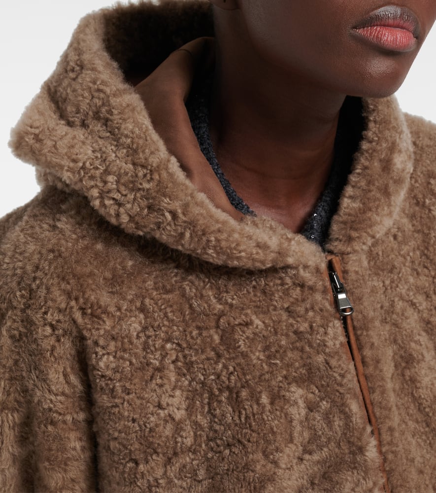 Brunello Cucinelli Shearling And Cashmere Jacket In Brown