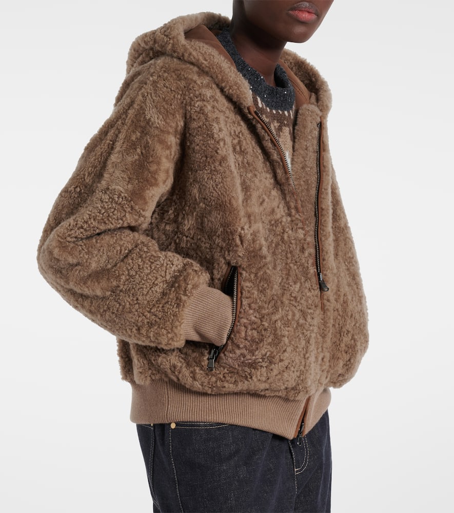 Brunello Cucinelli Shearling And Cashmere Jacket In Brown