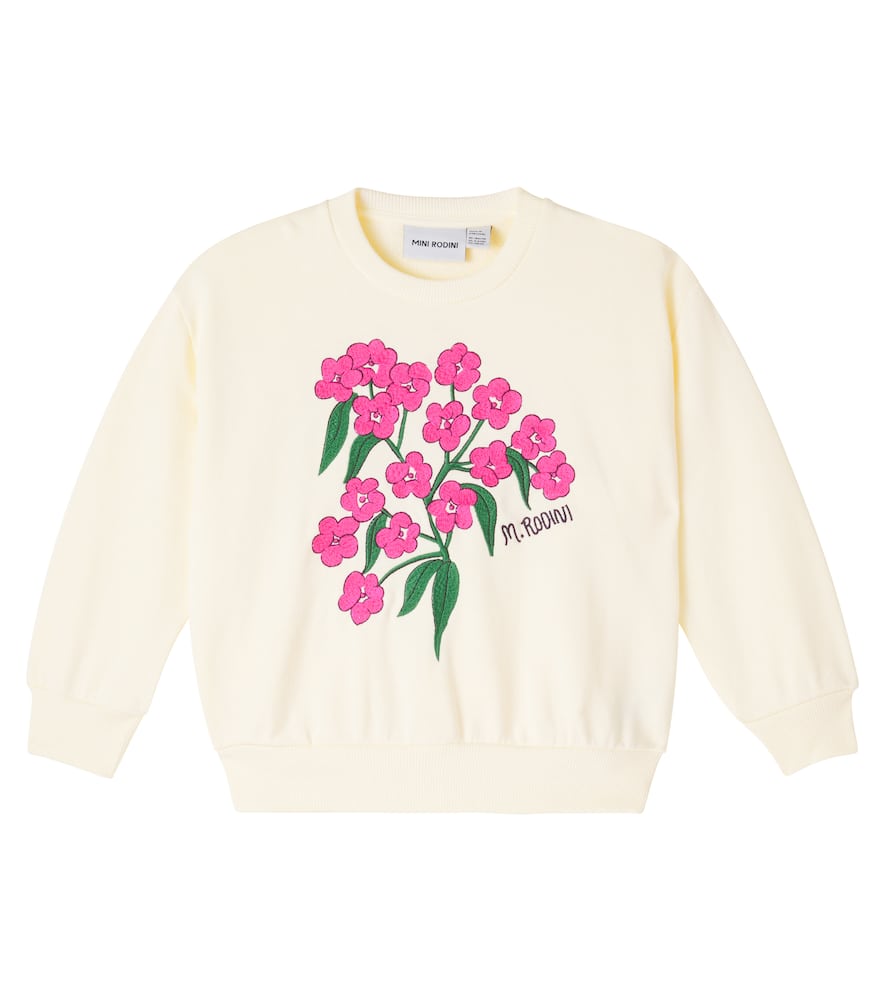 Mini Rodini Printed Cotton Sweatshirt In Neutral