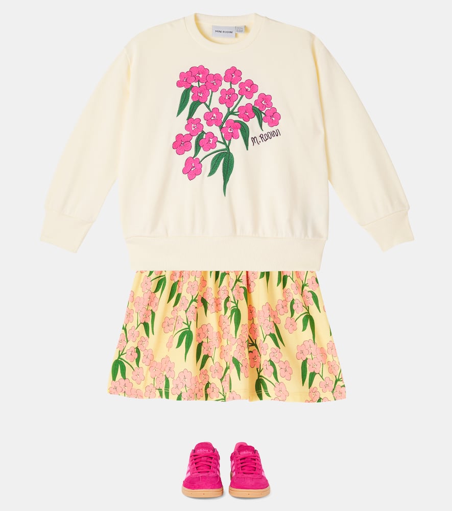 Mini Rodini Printed Cotton Sweatshirt In Neutral