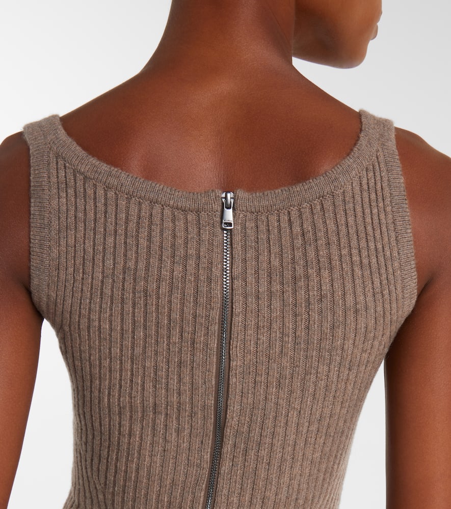 Max Mara Aretusa Wool And Cashmere-blend Top In Brown