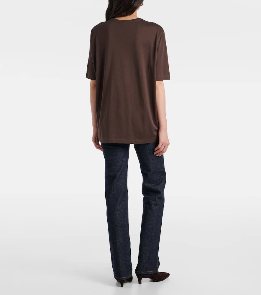 The Frankie Shop Harper Cotton Jersey T-shirt In Brown