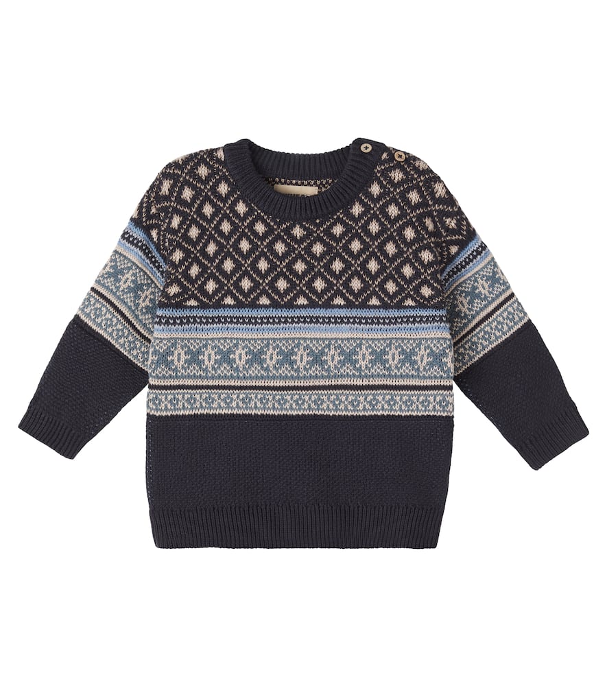 Wheat Baby Pullover Julius Aus Baumwoll-jacquard In Black