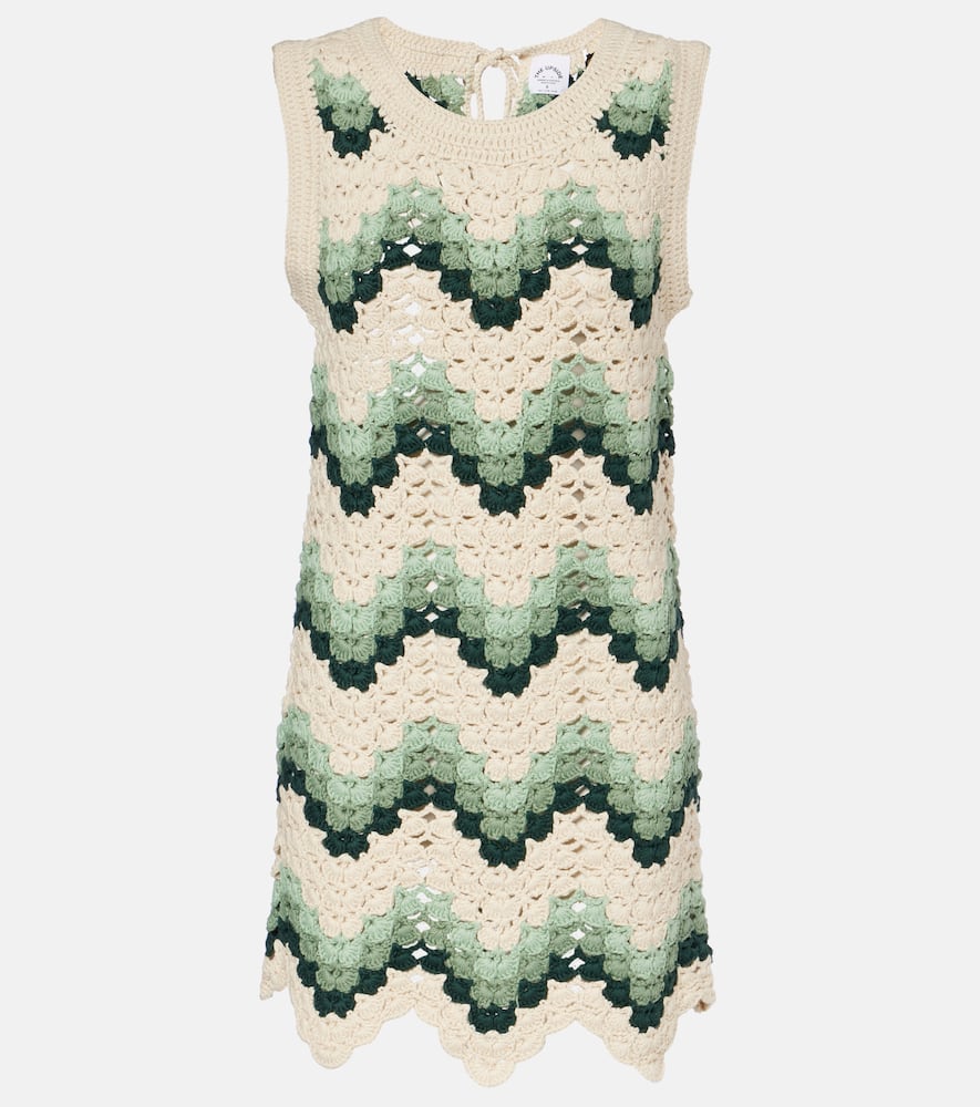The Upside Tidal Sandrine Cotton Crochet Minidress In Neutral