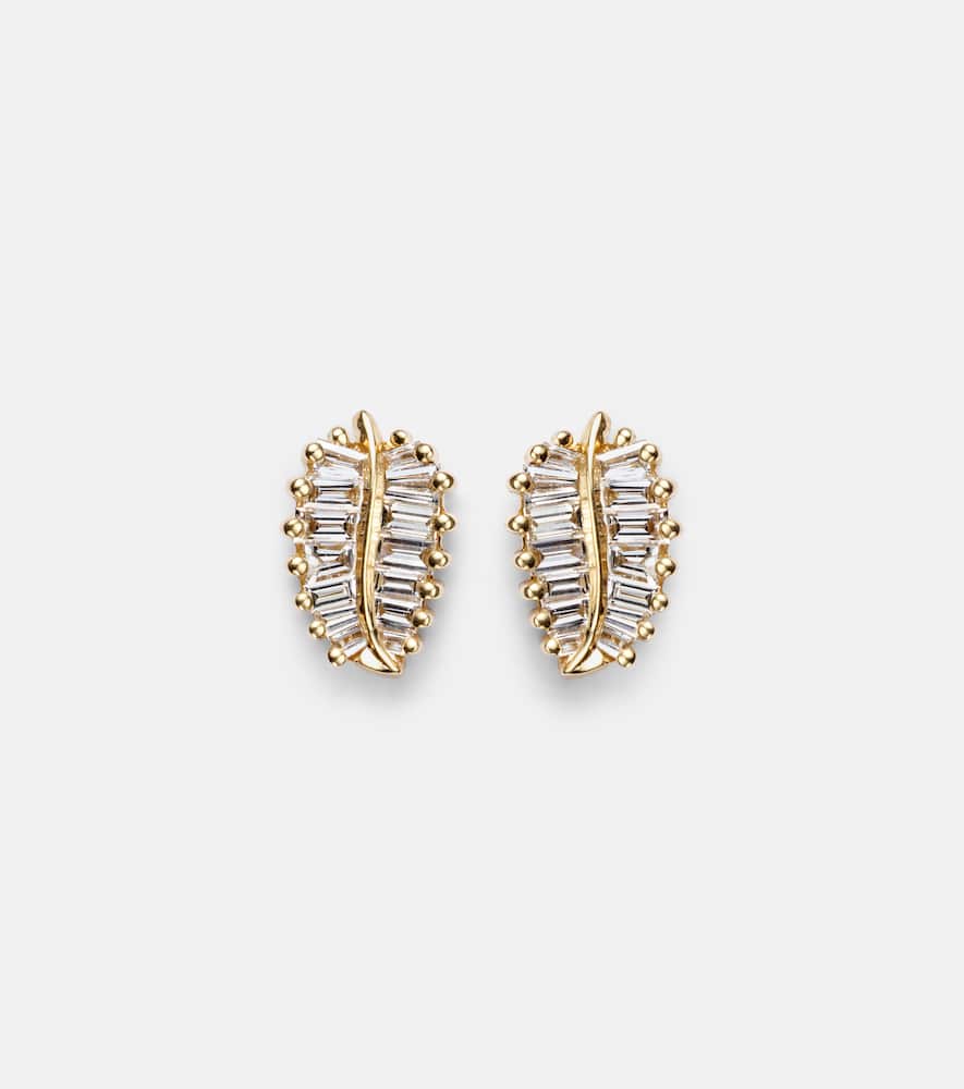 Anita Ko Small 18kt Gold Earrings With Diamonds In Gold