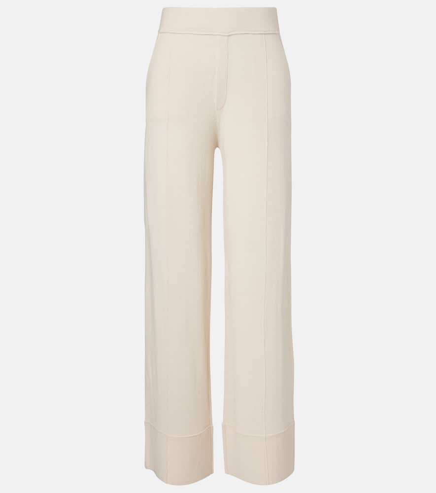 Jardin Des Orangers Wool And Cashmere Wide-leg Pants In White
