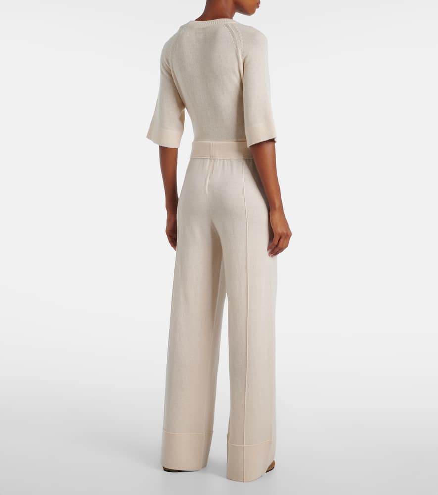 Jardin Des Orangers Wool And Cashmere Wide-leg Pants In White