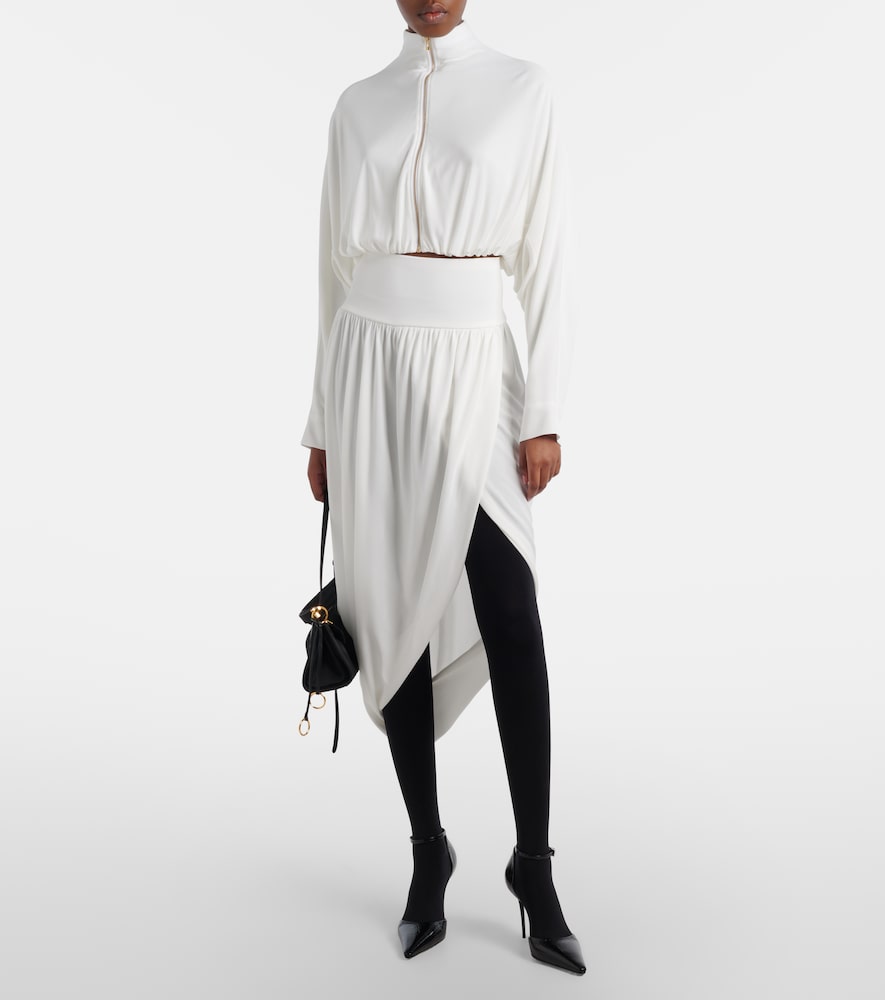 Alaïa Draped mockneck jersey jacket