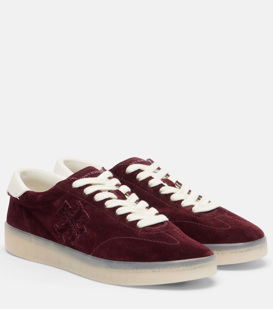 Tory Burch Phoenix Suede Sneakers In Burgundy