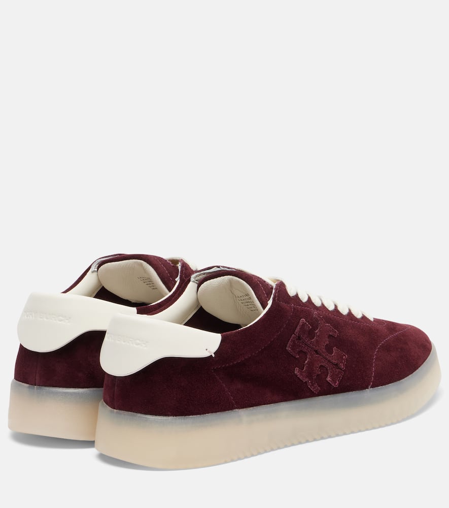 Tory Burch Phoenix Suede Sneakers In Burgundy