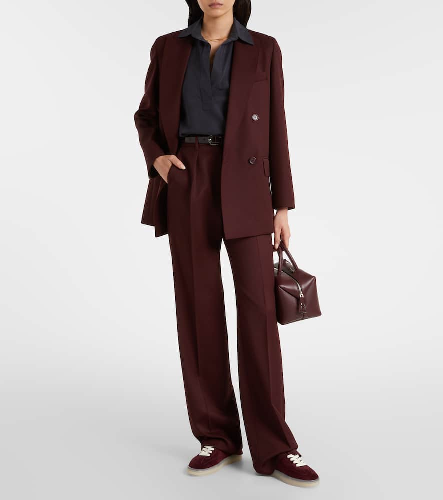 Tory Burch Phoenix Suede Sneakers In Burgundy