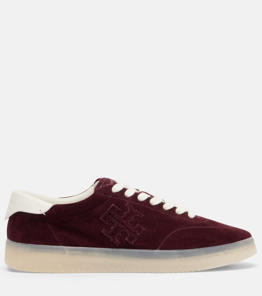 Tory Burch Phoenix Suede Sneakers In Burgundy
