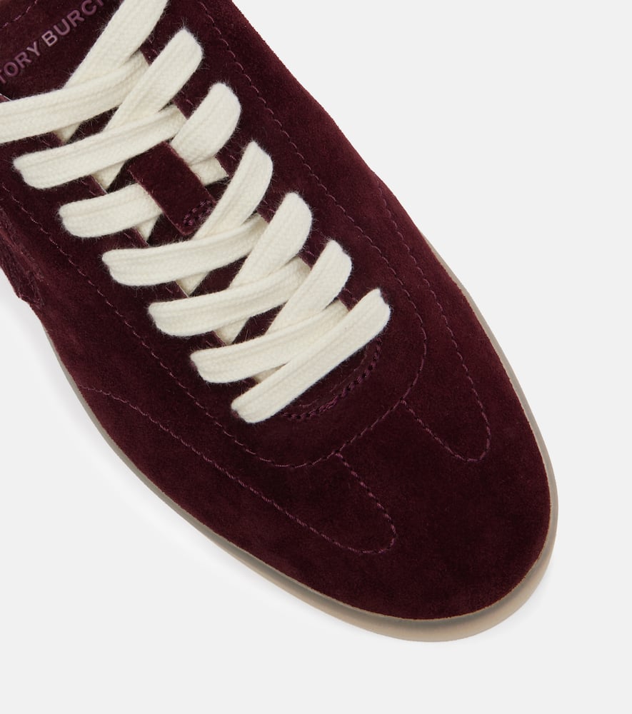 Tory Burch Phoenix Suede Sneakers In Burgundy