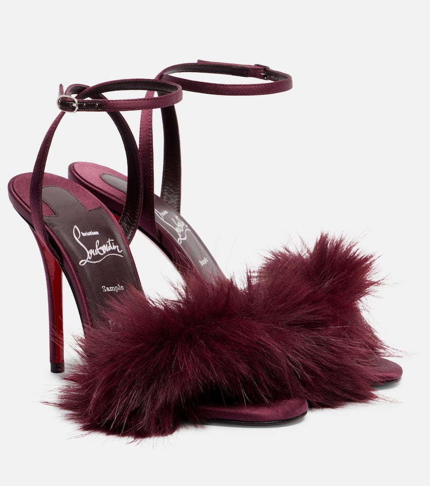 Christian Louboutin Patchoulina 100 Crêpe Satin Sandals In Burgundy