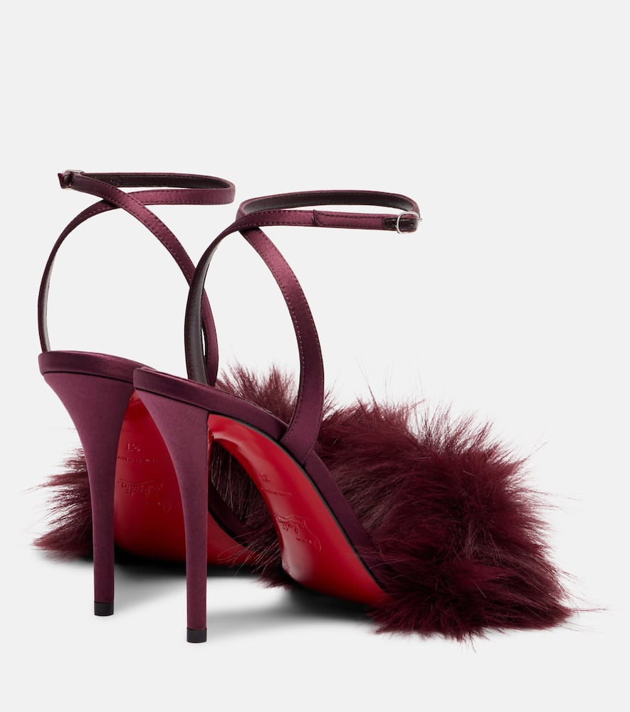 Christian Louboutin Patchoulina 100 Crêpe Satin Sandals In Burgundy