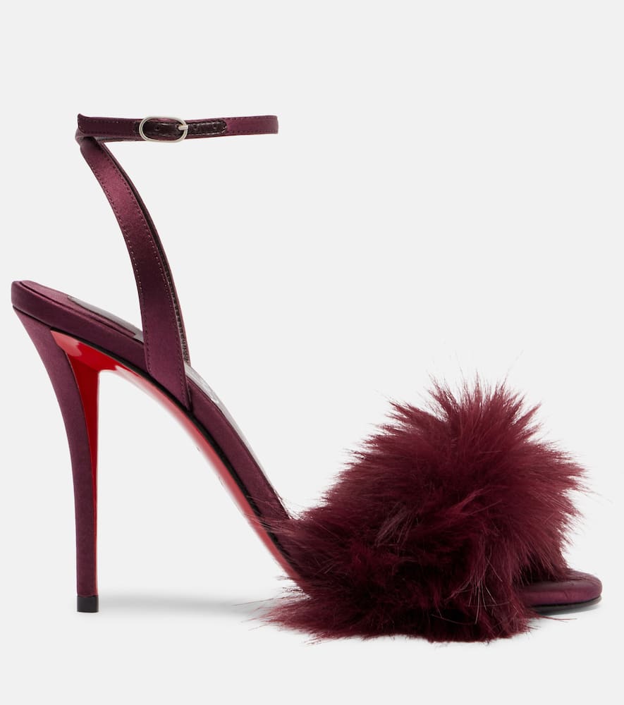 Christian Louboutin Patchoulina 100 Crêpe Satin Sandals In Burgundy