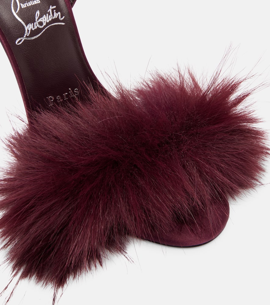 Christian Louboutin Patchoulina 100 Crêpe Satin Sandals In Burgundy