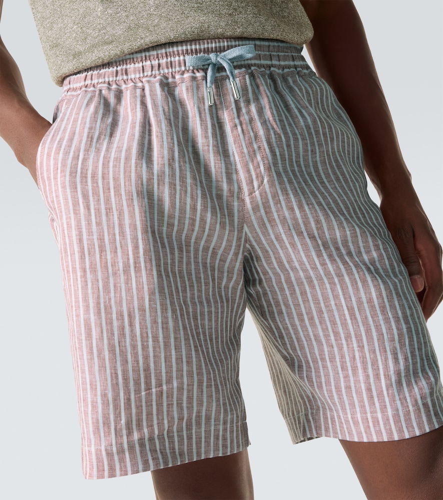  Fedeli Fedeli Alfa Striped Linen Bermuda Shorts 