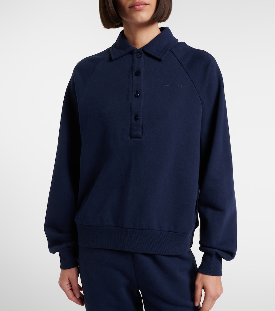 Elle Cotton Jersey Polo Sweater
