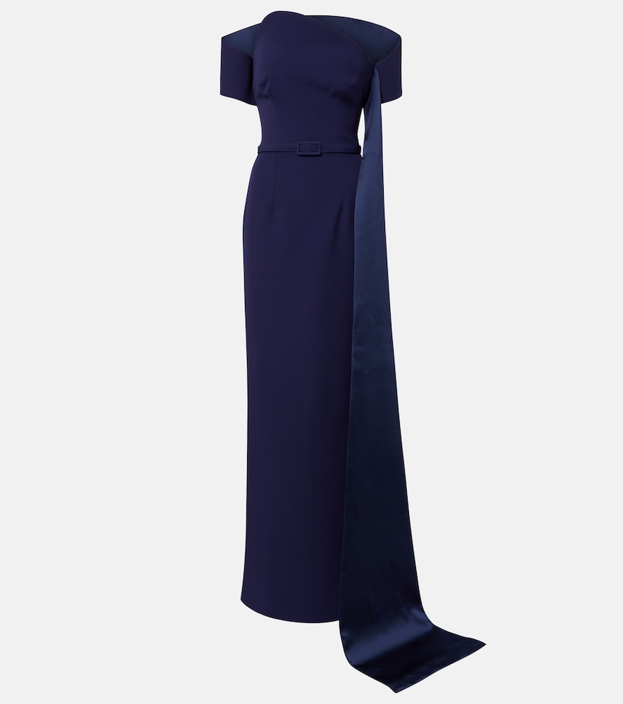 Safiyaa Giorgia off-shoulder crêpe gown