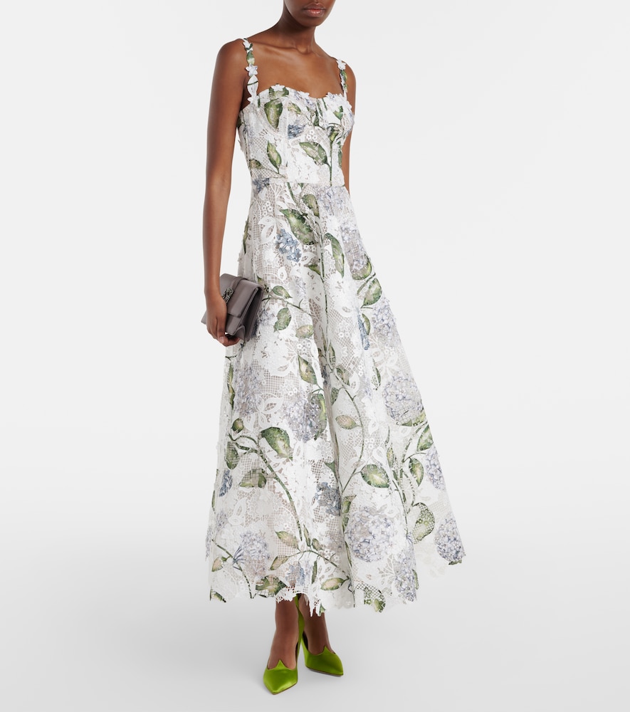 Oscar de la Renta Floral bustier gown