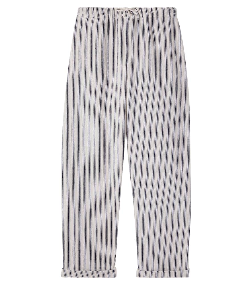 Cozmo Kids' Enzo Striped Cotton Pants In White