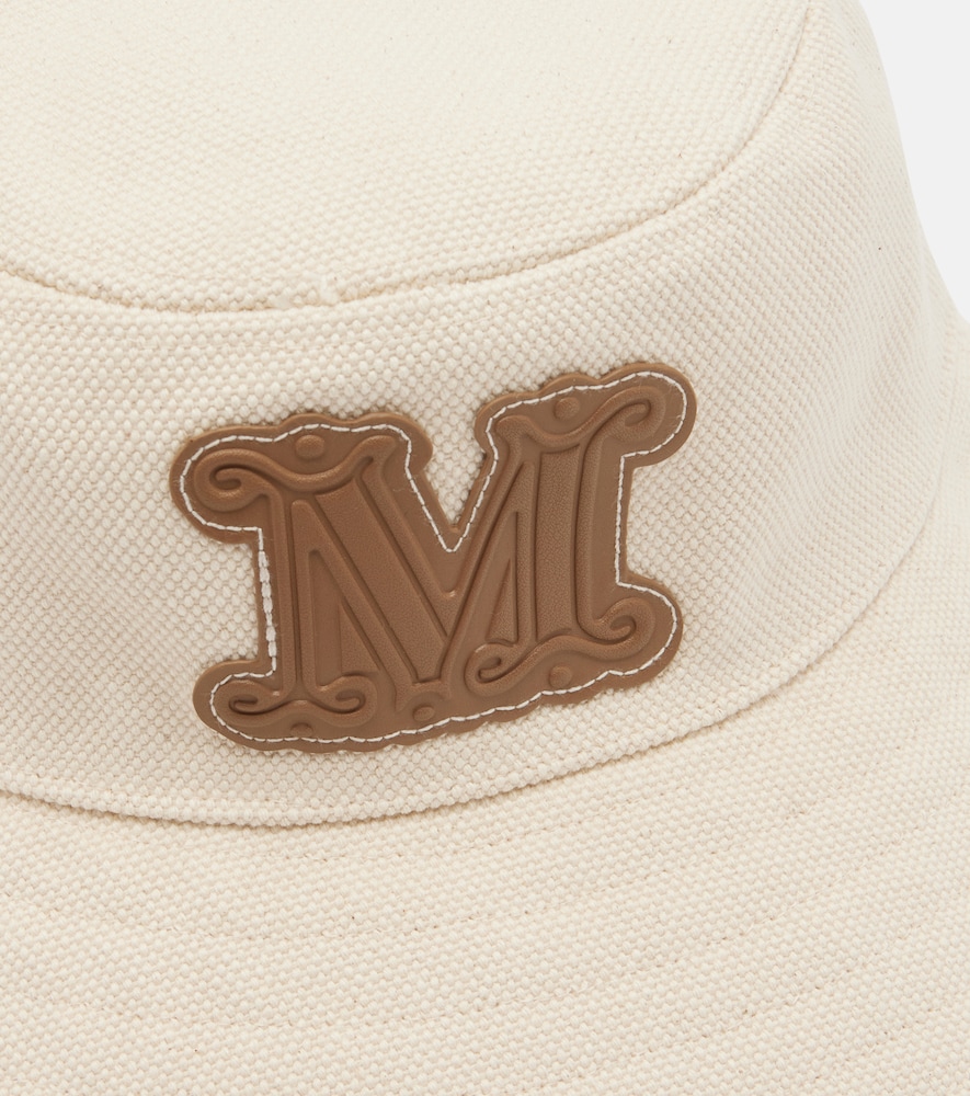  Max Mara Max Mara Gondola Leather-trimmed Canvas Bucket Hat 