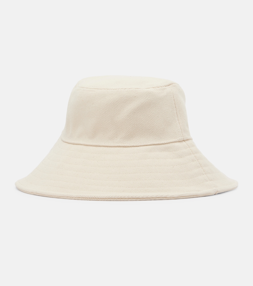  Max Mara Max Mara Gondola Leather-trimmed Canvas Bucket Hat 