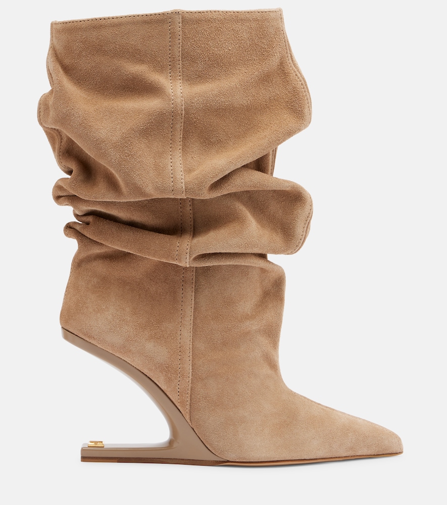  Balmain Balmain No-wedge Suede Ankle Boots 