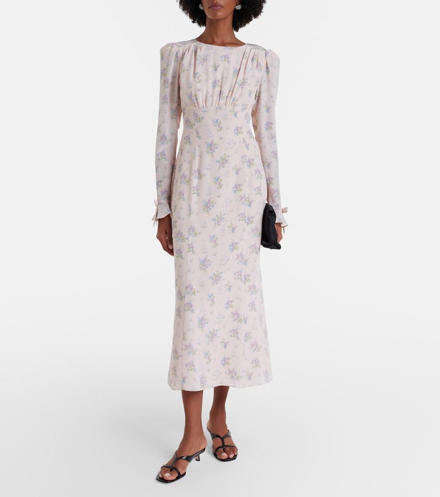 Alessandra Rich Floral open-back silk midi dress