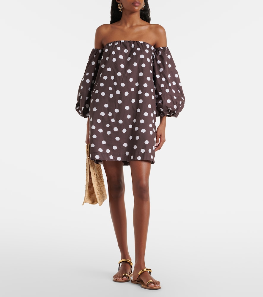 Adriana Degreas Polka-dot cotton-blend minidress