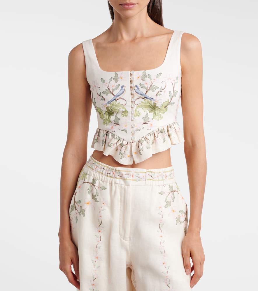 Agua by Agua Bendita Eslabón printed linen top