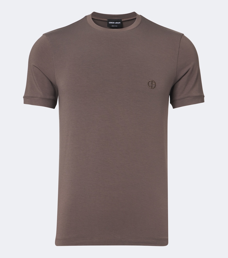 Giorgio Armani Men's Brown Logo Jersey T-Shirt UK Size 42 - Mytheresa