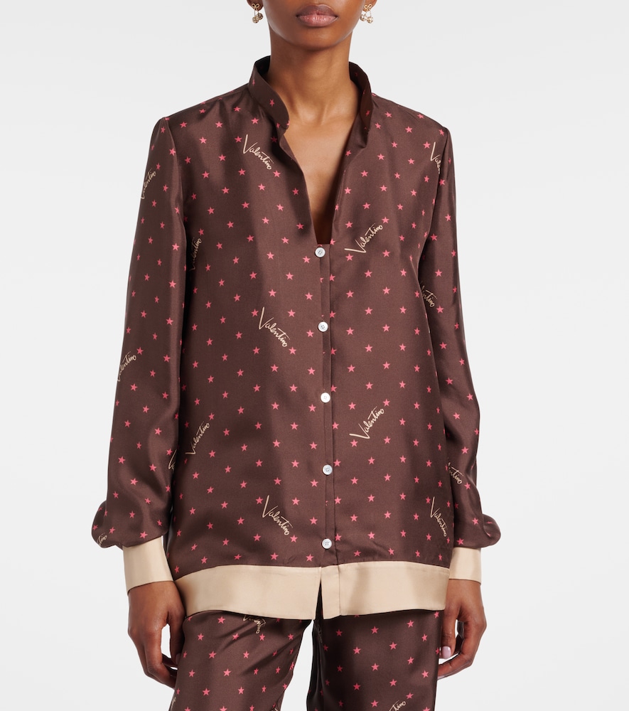  Valentino Valentino Printed Silk Twill Pajama Shirt 