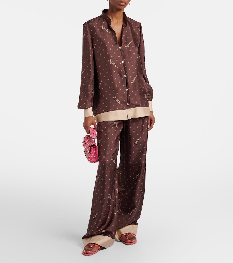 Garavani Printed Silk Twill Pajama Shirt
