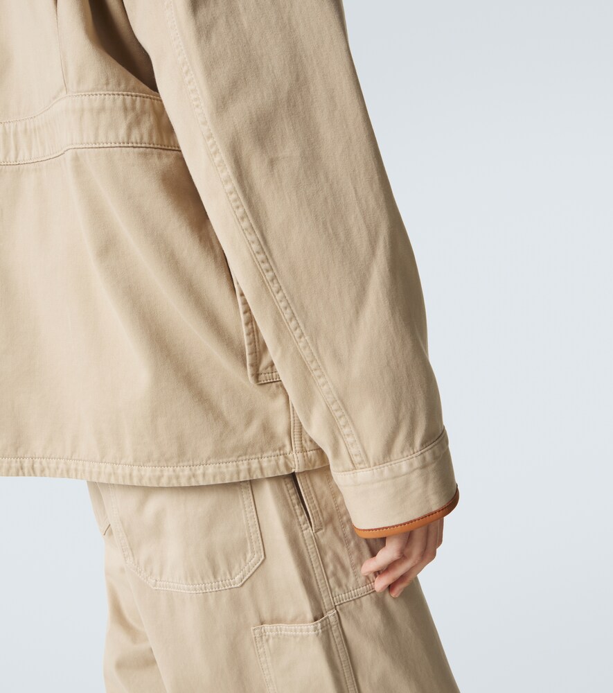 Paula'S Ibiza Leather-Trimmed Cotton Jacket