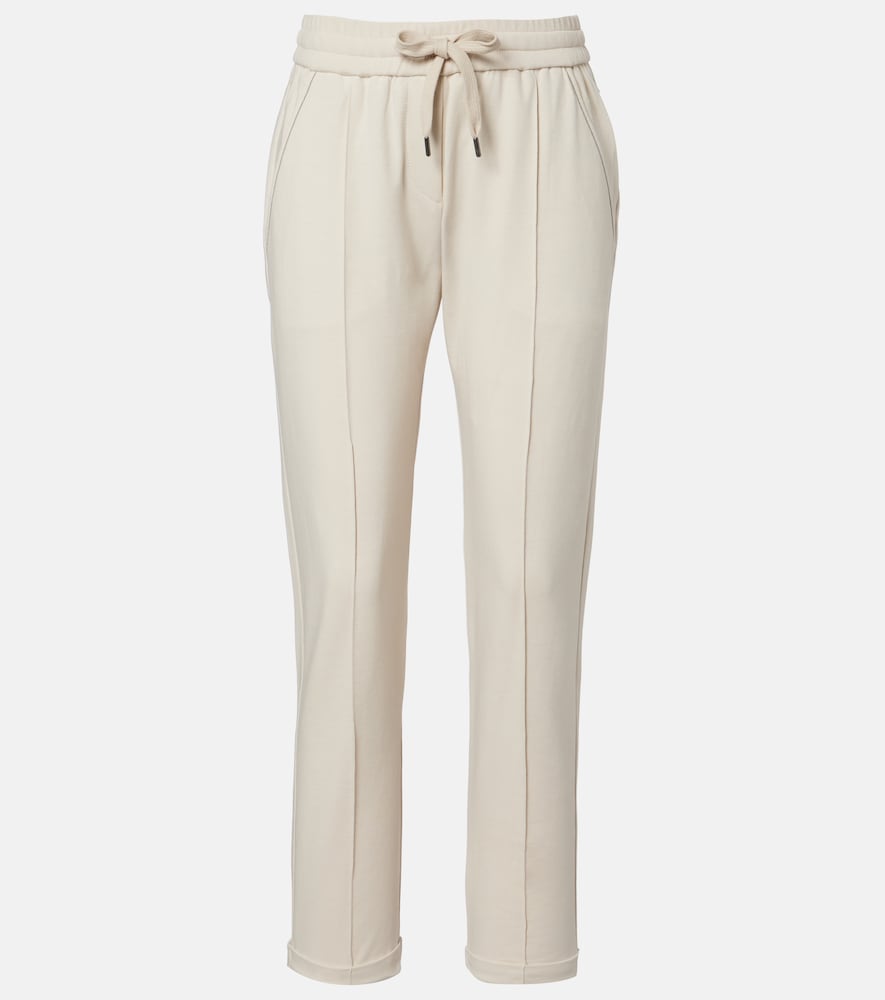 Brunello Cucinelli Women's Beige Monili Cotton Sweatpants UK Size 12 - Mytheresa