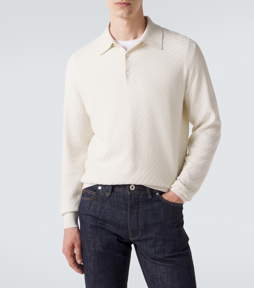 Cotton, Silk, And Cashmere Polo Sweater