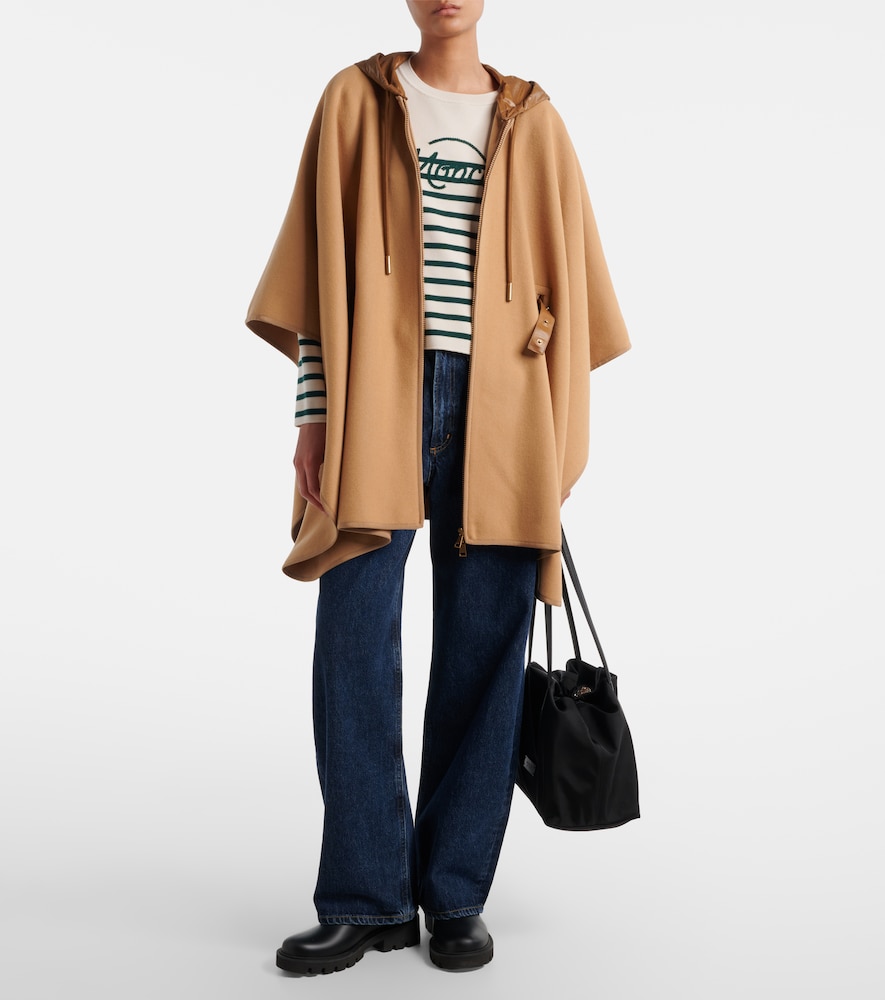 Moncler Belted wool-blend cape