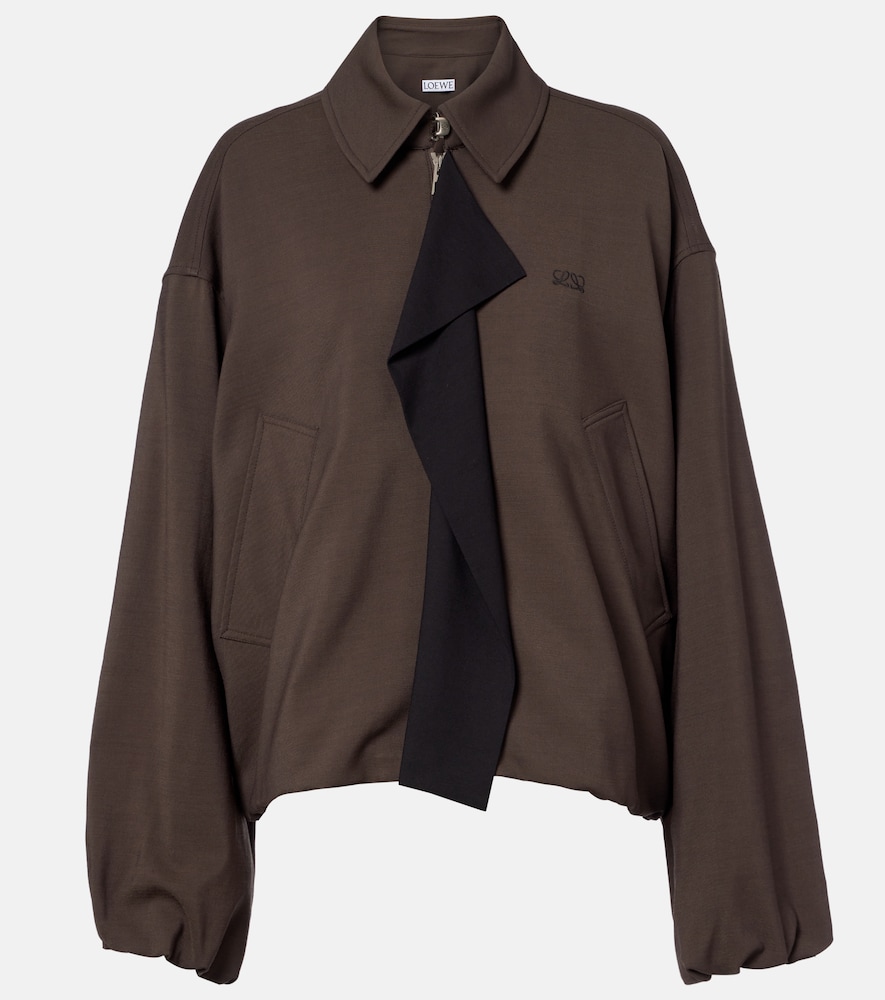 Loewe Women's Brown Double Paneled Blouson Jacket UK Size 16 - Mytheresa
